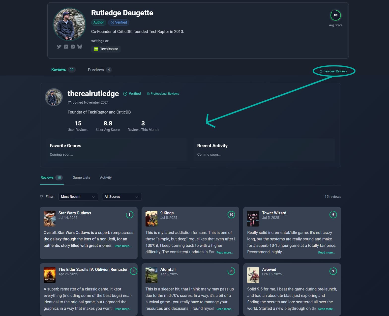 Personal and Professional Profiles
