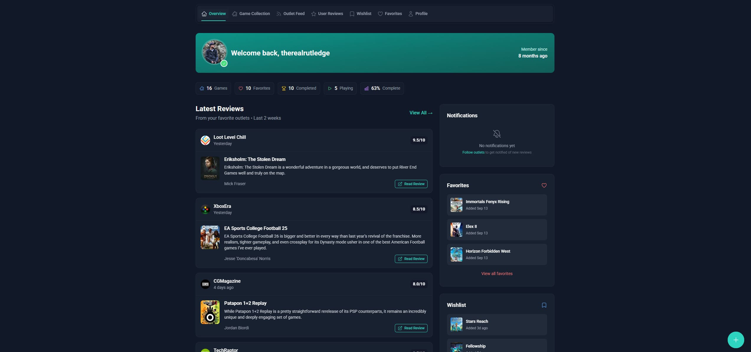 User Dashboard